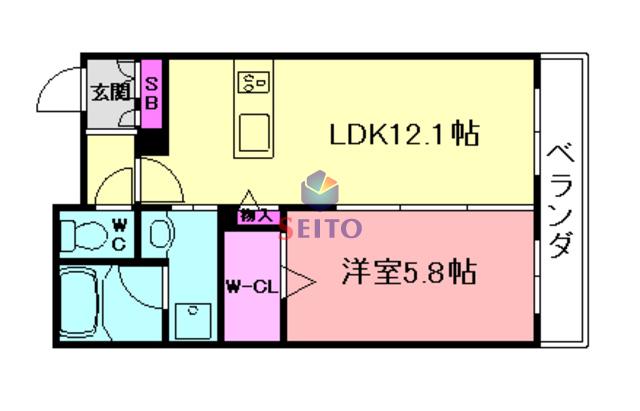 SHAMAISON野田駅前(1LDK/3階)の間取り写真