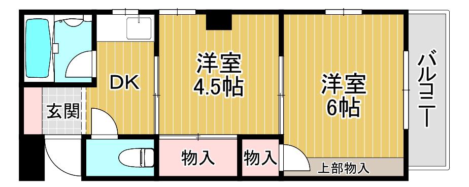 東洋プラザ野江II(2DK/3階)の間取り写真