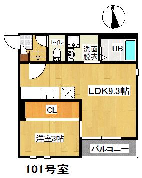 GRANDTIC エルドラード高宮(1LDK/1階)の間取り写真