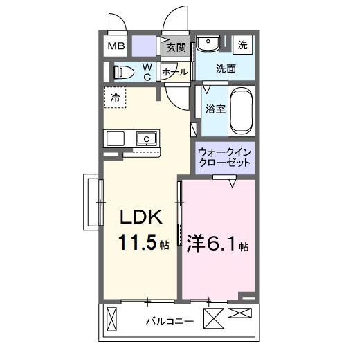 プルミエ シェン(1LDK/3階)の間取り写真