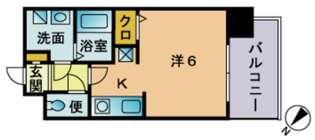 エンクレスト西公園 Ⅲ(1K/7階)の間取り写真