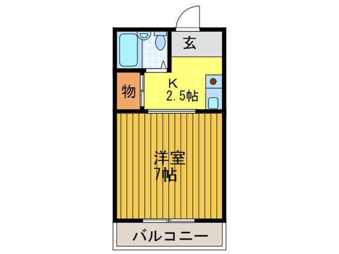 タケダマンション(1K/2階)の間取り写真