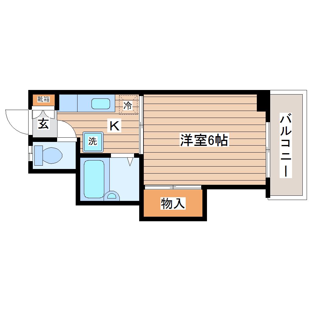 豊徳ハイツ(1K/3階)の間取り写真