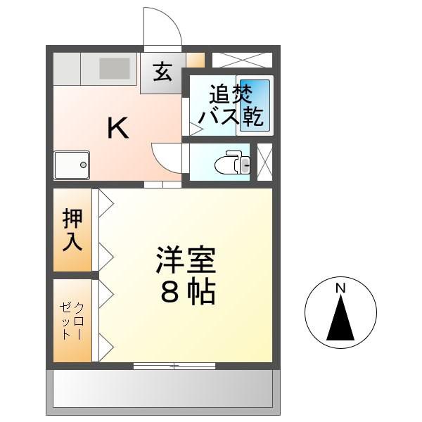 ソレイユケン(1K/1階)の間取り写真