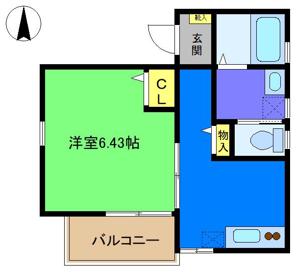 東急池上線 蓮沼駅 徒歩9分 3階建 築7年(1K/2階)の間取り写真