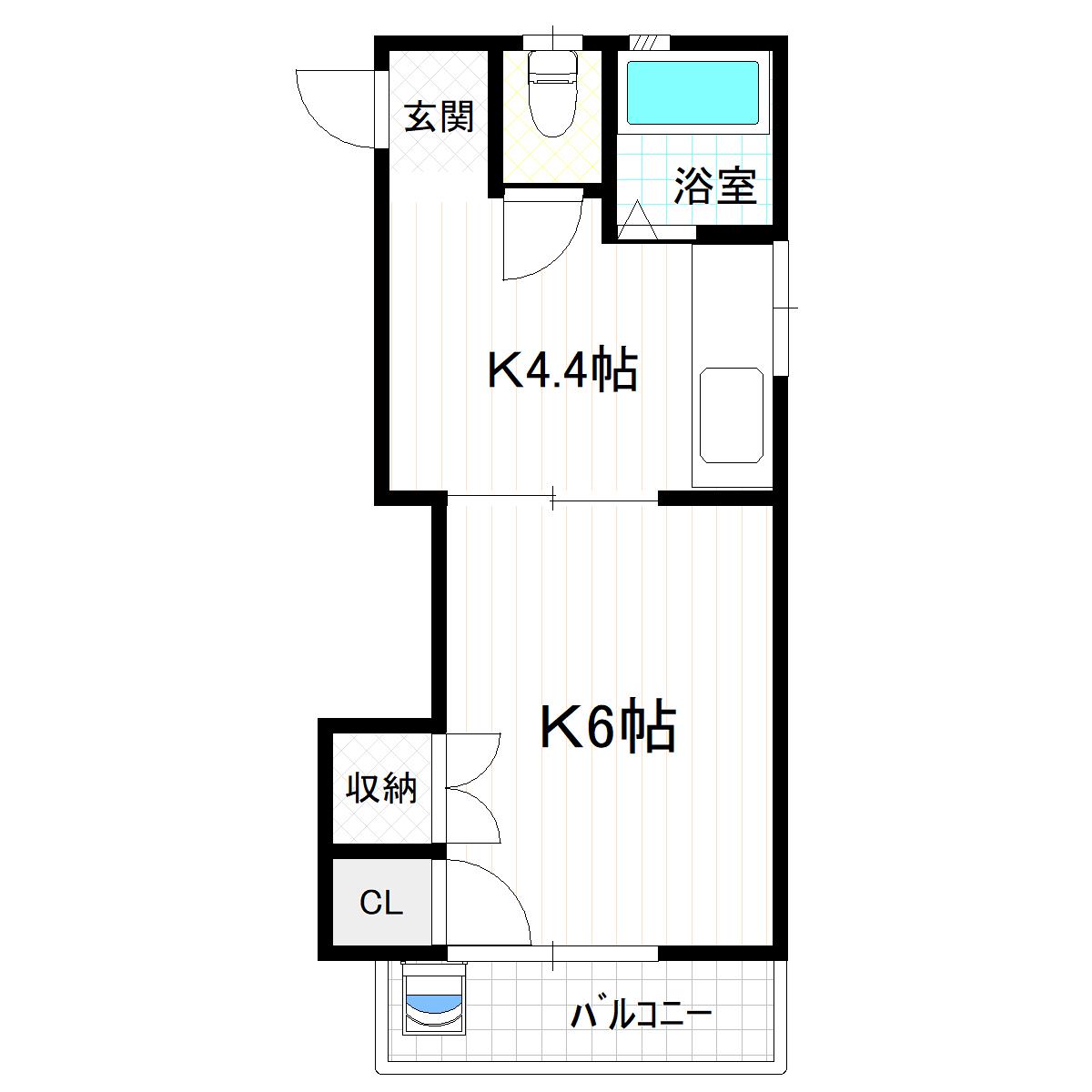 コーポベルグ(1K/2階)の間取り写真
