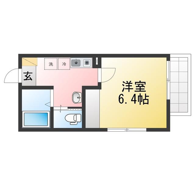 メゾンルミエール(1K/1階)の間取り写真