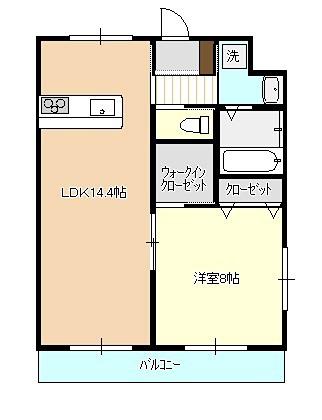 グローリー小船越I(1LDK/3階)の間取り写真