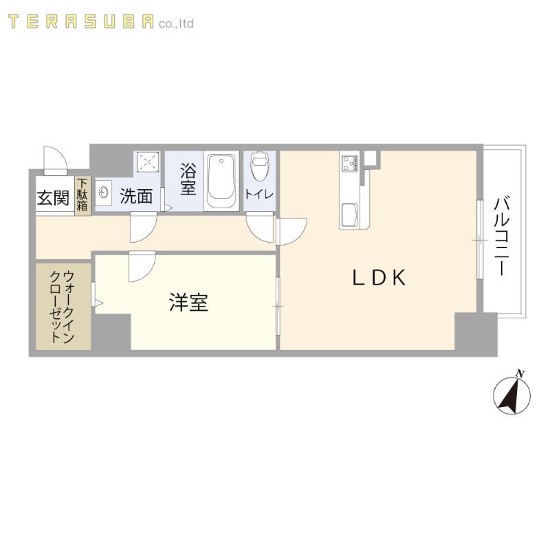 フェアリータワー若草(1LDK/6階)の間取り写真