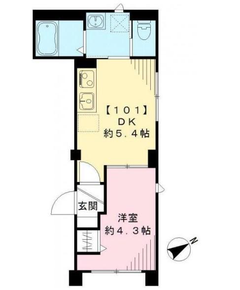 LUCE S(1DK/1階)の間取り写真