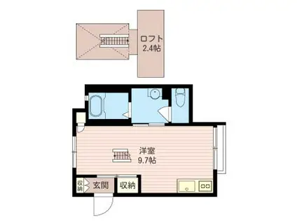 ROCK CASTLE C(ワンルーム/2階)の間取り写真