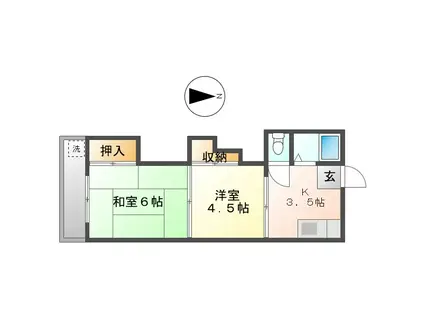 田口ホーム(2K/2階)の間取り写真
