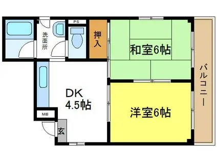E・M・Y平野ビル(2DK/3階)の間取り写真