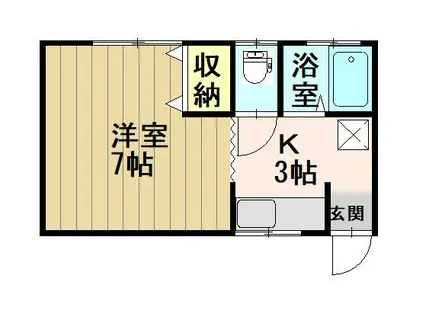 桔梗野ハイムII(1K/1階)の間取り写真