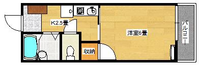 第二メゾン本町(1K/1階)の間取り写真