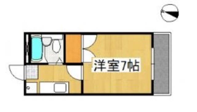 マンションハピネス(1K/3階)の間取り写真