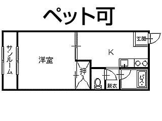 メルパルク(1DK/2階)の間取り写真