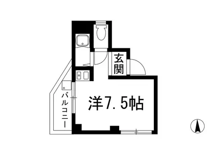 吉永ビル多田駅前(ワンルーム/4階)の間取り写真