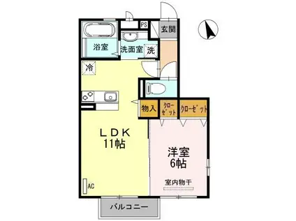 シャルマン・ルーチェ(1LDK/1階)の間取り写真