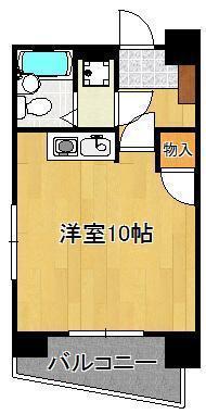 シティハイツ中津口(ワンルーム/5階)の間取り写真