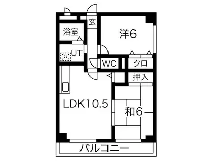 エステート良和 S棟(2LDK/1階)の間取り写真
