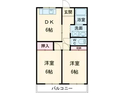 マンションあこう松阪(2DK/2階)の間取り写真