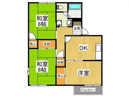 ハイツジュピター(3DK/1階)の間取り写真