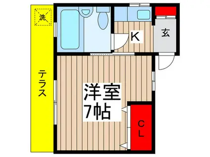 シルフィード松栄(1K/1階)の間取り写真