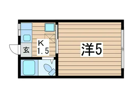 リトルハウス(1K/2階)の間取り写真