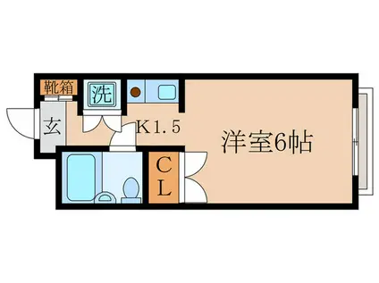 岡本マンション(1K/2階)の間取り写真