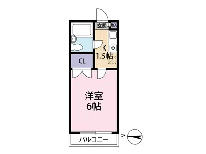 メゾン名倉(1K/1階)の間取り写真
