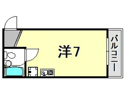 イングヴィラ甲子園(ワンルーム/2階)の間取り写真