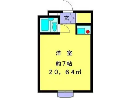メゾン・トワゾー八王子(1K/3階)の間取り写真