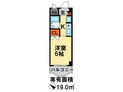 モンシャトー新松戸(1K/3階)の間取り写真