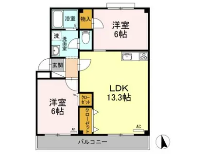 小野マンション(2LDK/2階)の間取り写真