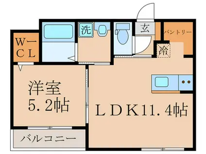 マイ・スイート・ホーム壱乃穂(1LDK/1階)の間取り写真