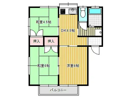 エスポアールササキI(3DK/1階)の間取り写真