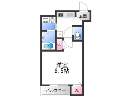 フジパレス八戸ノ里II番館(1K/3階)の間取り写真