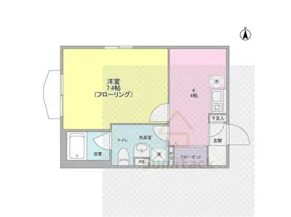 RESIDENCEMIZONOKUCHI(1K/3階)の間取り写真