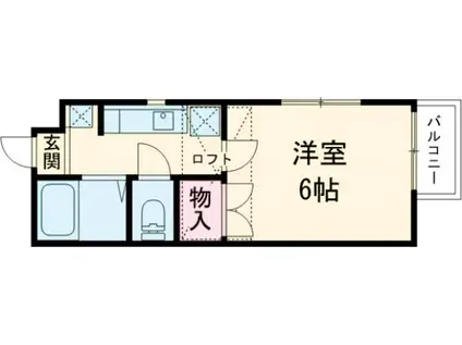 プリンセス桜ケ丘(1K/2階)の間取り写真