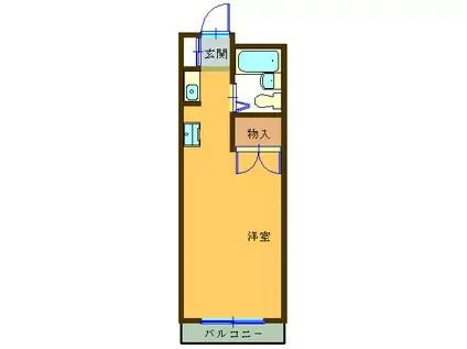メゾン宝来(ワンルーム/2階)の間取り写真