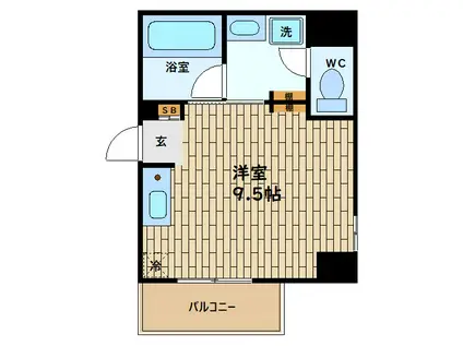 地下鉄千日前線 玉川駅(大阪) 徒歩2分 10階建 築5年(ワンルーム/6階)の間取り写真