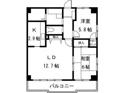 井荻ガーデンヒルズ(2LDK/1階)の間取り写真