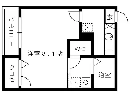 リブレア中央公園通(1K/2階)の間取り写真