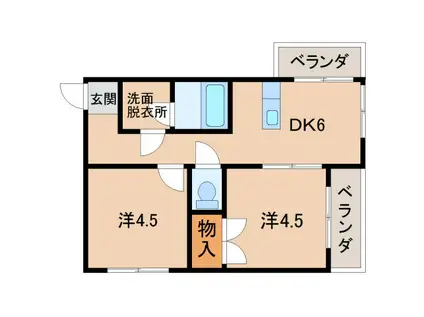 ヴィラパーク本町(2DK/3階)の間取り写真