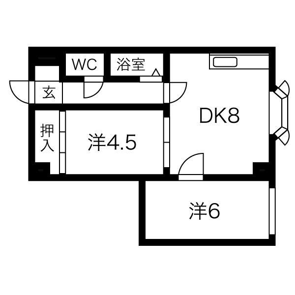 サンコーポ長橋(2DK/3階)の間取り写真