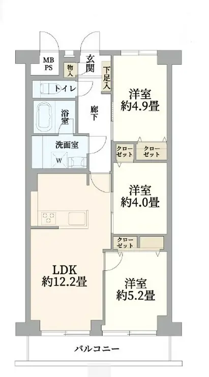 洋伸東大島マンション 1階階 間取り