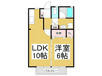 ハイツFK(1LDK/1階)の間取り写真