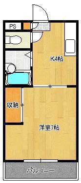 シャトレ桃園(1K/3階)の間取り写真