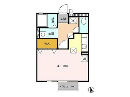 サウスレグルス(ワンルーム/1階)の間取り写真